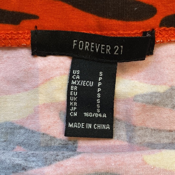 Forever 21 Orange Camo Cropped Tube Top Y2k Small - Picture 4 of 5